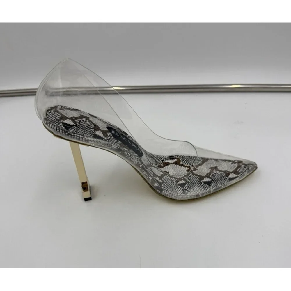 Jessica Rich So Fancy Sandal Snake Print Stiletto Pumps New Size EU 38 USA 7.5 8 - Picture 4 of 10